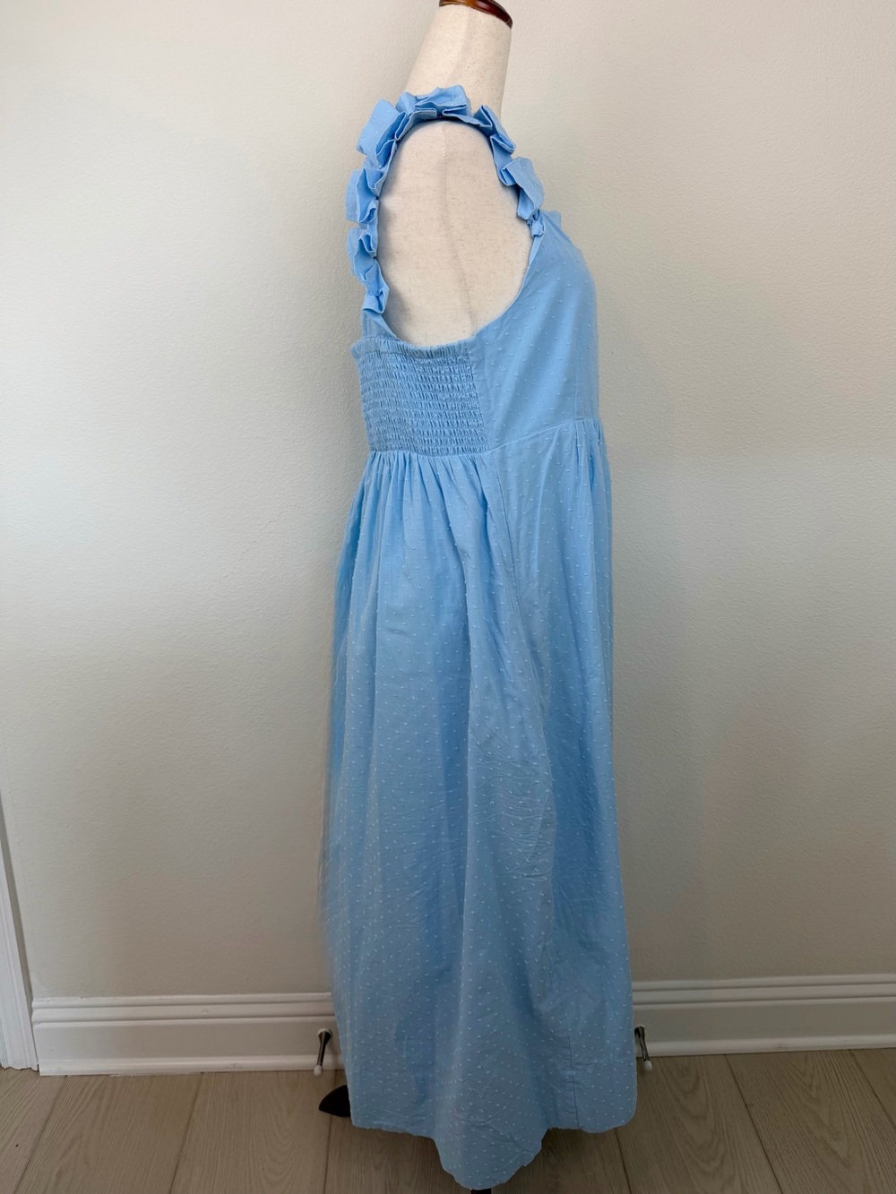 LAKE Lolly Cotton Midi Dress in Morning Blue Size Medium - Picture 8 of 14